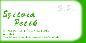 szilvia petik business card